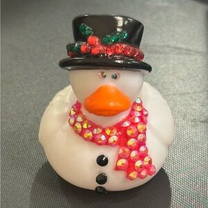 Snowman Christmas Holiday Winter Rubber Duck Bling Rhinestone Cheer Cruise Jeep
